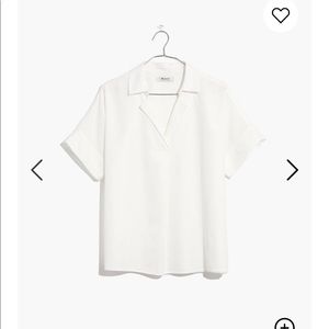 Madewell Park Popover shirt in white. XS